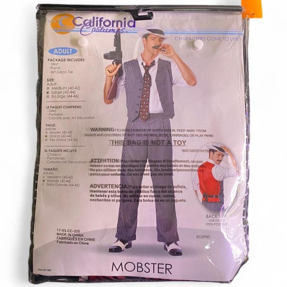 California costumes mobster costume size L